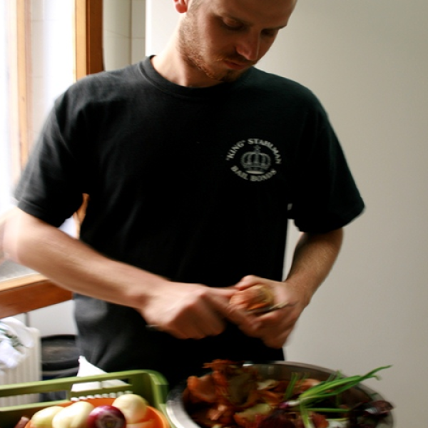 GLBL student working in a kitchen