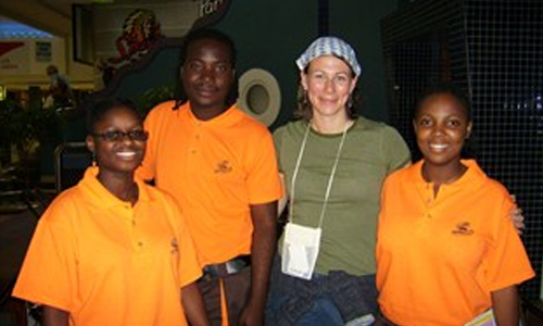 GLBL student standing with a group in South Africa